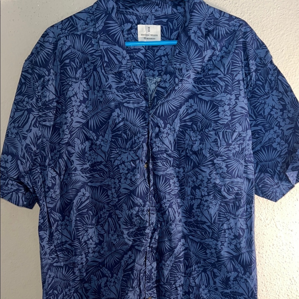 Tropical Navy Button Down Shirt